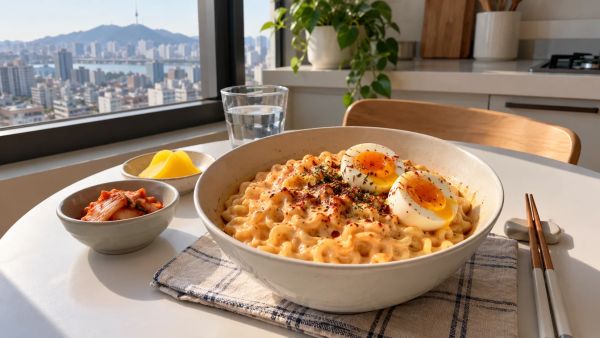 Recette inratable : nouilles buldak carbonara crémeuses