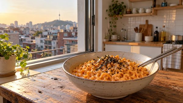 Recette inratable : nouilles buldak carbonara crémeuses